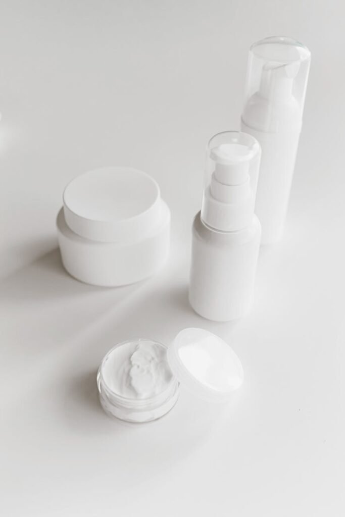 close up shot of skincare products