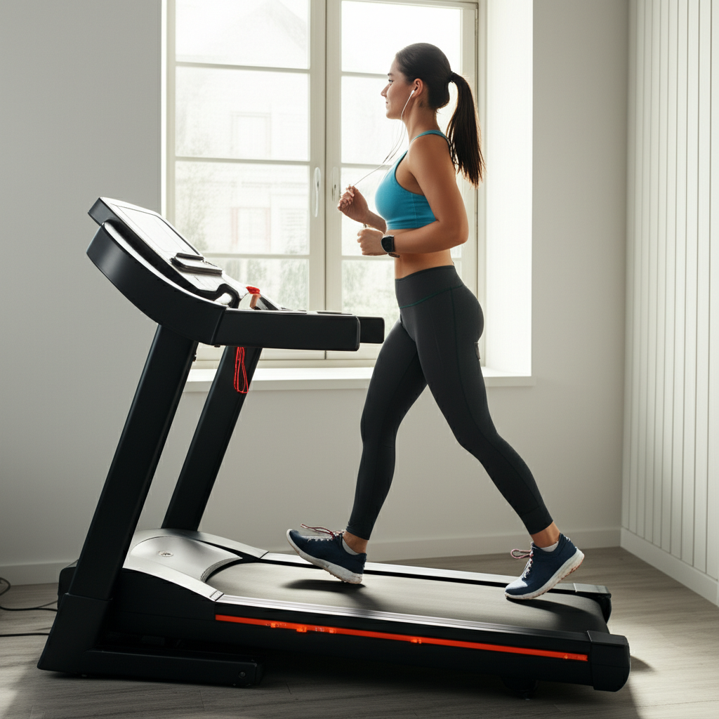 Generate a high-quality, relevant image prompt for an article about: Weight Loss Treadmill Walking: