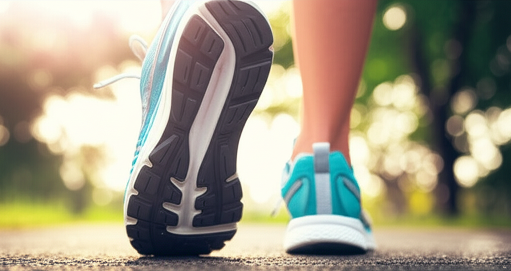 Generate a high-quality, relevant image prompt for an article about: Weight Loss Walking Shoes: Prov